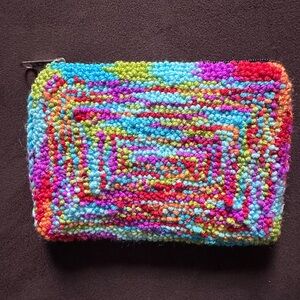 Handmade Colorful Textured Zipper Clutch